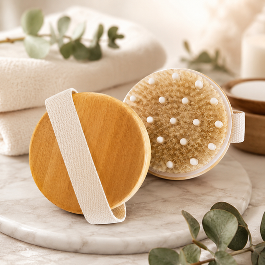 2-in-1 Natural Bristle Dry Body Brush